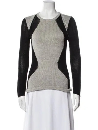 Pre-owned Helmut Lang Colorblock Pattern Crew Neck Sweater In Gray