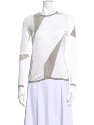 Pre-owned Helmut Lang Colorblock Pattern Crew Neck Sweater In White