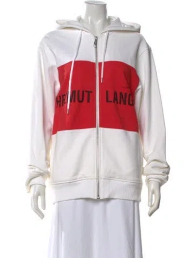 Pre-owned Helmut Lang Colorblock Pattern Crew Neck Sweater In White