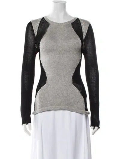 Pre-owned Helmut Lang Colorblock Pattern Crew Neck Sweater In White