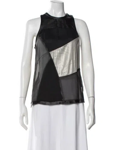 Pre-owned Helmut Lang Colorblock Pattern Crew Neck Top In Gray