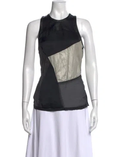 Pre-owned Helmut Lang Colorblock Pattern Crew Neck Top In Grey