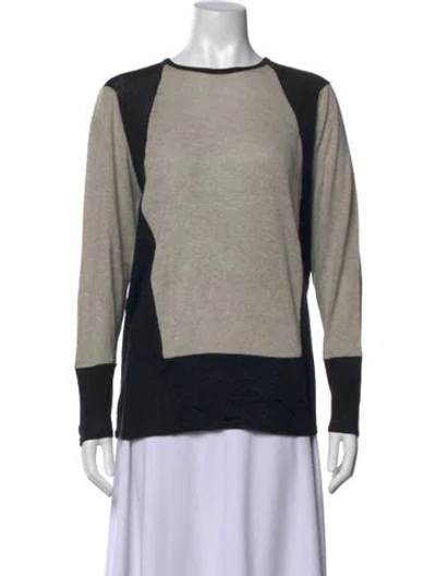 Pre-owned Helmut Lang Colorblock Pattern Crew Neck Top In Neutrals