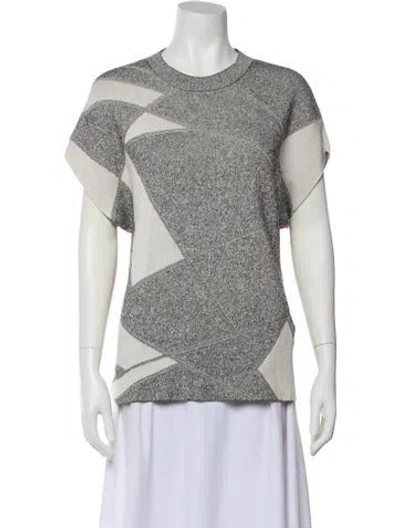 Pre-owned Helmut Lang Colorblock Pattern Crew Neck Top In White