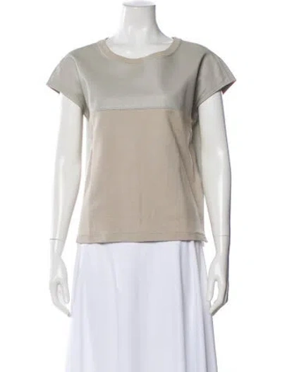 Pre-owned Helmut Lang Colorblock Pattern Crew Neck T-shirt In Neutrals