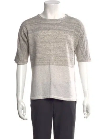 Pre-owned Helmut Lang Colorblock Pattern Crew Neck T-shirt In Neutrals