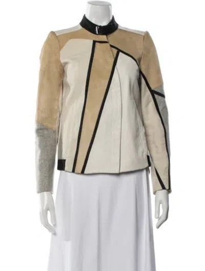 Pre-owned Helmut Lang Colorblock Pattern Jacket In Neutrals/white