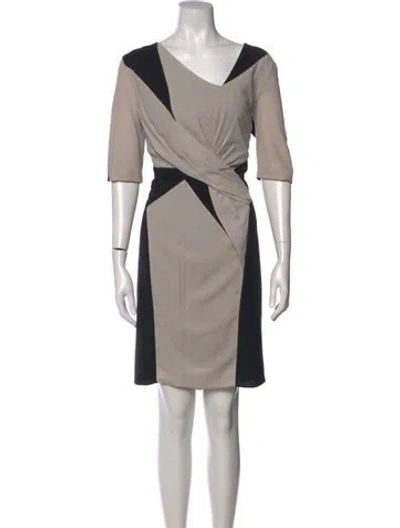 Pre-owned Helmut Lang Colorblock Pattern Knee-length Dress In Gray