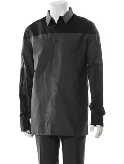 Pre-owned Helmut Lang Colorblock Pattern Long Sleeve Shirt In Black