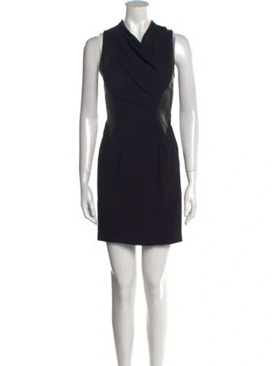Pre-owned Helmut Lang Colorblock Pattern Mini Dress In Black