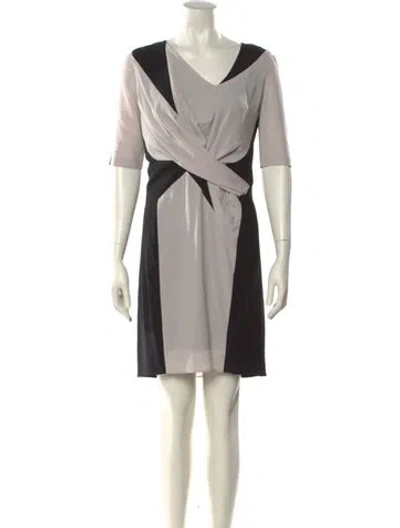 Pre-owned Helmut Lang Colorblock Pattern Mini Dress In Neutral