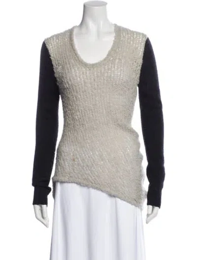 Pre-owned Helmut Lang Colorblock Pattern Scoop Neck Sweater In Gray