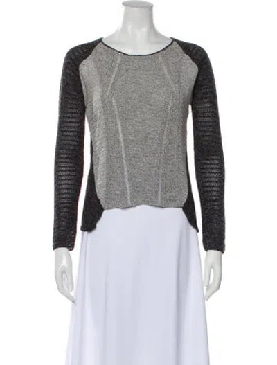 Pre-owned Helmut Lang Colorblock Pattern Scoop Neck Sweater In Gray