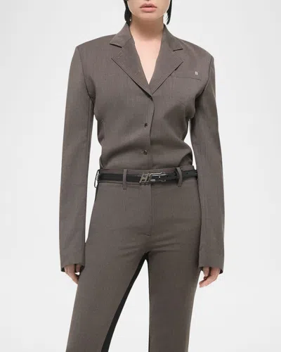 Helmut Lang Combo Suit Shirt In Brown