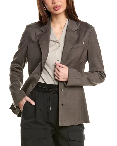 Helmut Lang Combo Wool Shirt In Brown