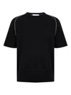 Helmut Lang Contrast-seam T-shirt In Black