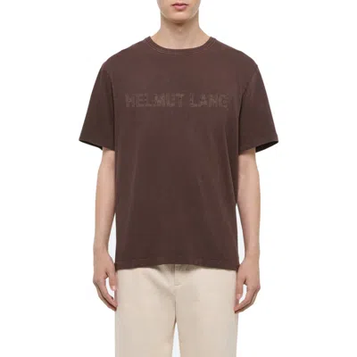 Helmut Lang Corduroy Logo Cotton T-shirt In Brown