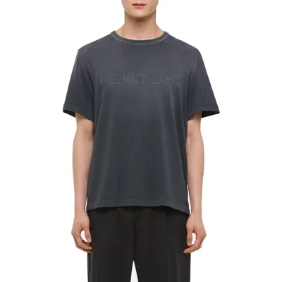 Helmut Lang Corduroy Logo Cotton T-shirt In Blue