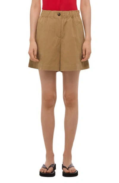 Helmut Lang Cotton & Linen Shorts In Trench