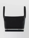 Helmut Lang Cotton Blend Square Neck Crop In Black