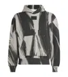 Helmut Lang Cotton Brushstroke Print Hoodie In Grey