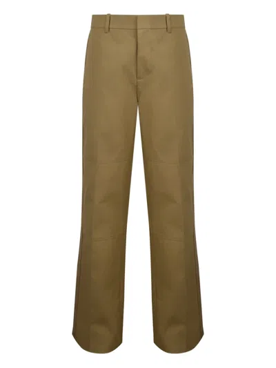 Helmut Lang Cotton Carpenter Trousers In Brown