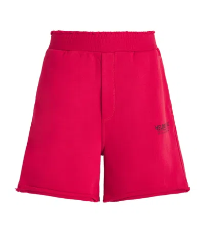 Helmut Lang Cotton Distressed Shorts In Brown