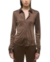 Helmut Lang Fluid Button-front Shirt In Mushroom