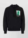 HELMUT LANG COTTON HOODED SWEATSHIRT WITH GRAPHIC PRINT