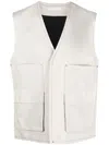 HELMUT LANG COTTON-LINEN CARGO GILET