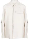 Helmut Lang Cotton-linen Twill Shirt In Neutrals