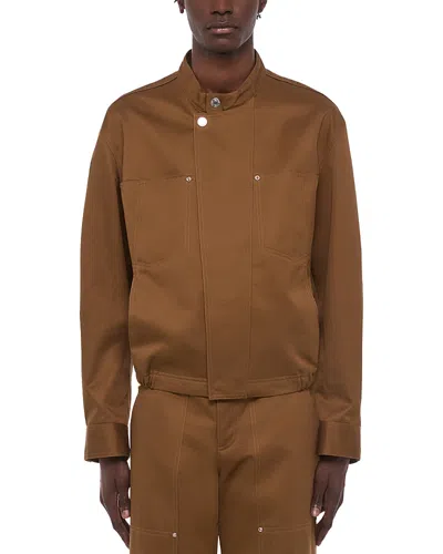Helmut Lang Cotton Moto Pocket Trucker Jacket In Brown