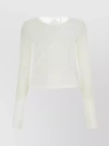 HELMUT LANG COTTON RIBBED CROP WITH BACK CUT-OUT