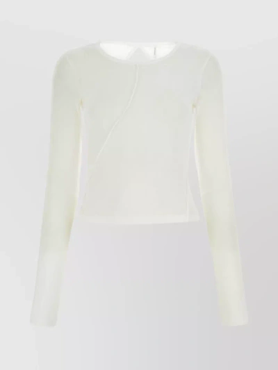 HELMUT LANG COTTON RIBBED CROP WITH BACK CUT-OUT