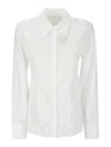 Helmut Lang Cotton Slash-detail Shirt In Beige