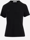Helmut Lang Logo Embroidered Crew Neck Short Sleeve Top In Black