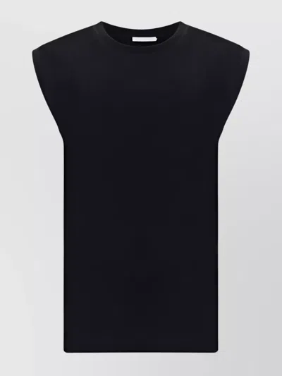 Helmut Lang Cotton Top Monochrome Pattern Sleeveless Design In Black