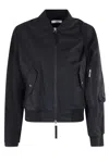 Helmut Lang Cotton Blend Bomber Jacket In Black