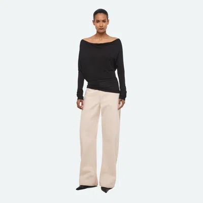 Helmut Lang Cowl Long-sleeve Top In Black