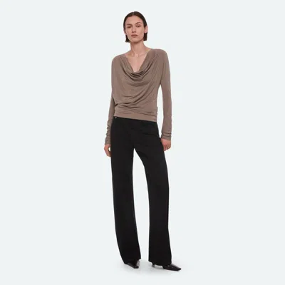 Helmut Lang Cowl Long-sleeve Top In Fallen Rock