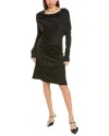 Helmut Lang Cowl Mini Dress In Black