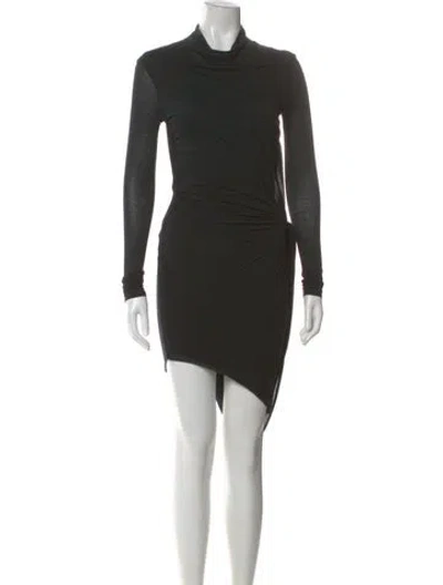 Pre-owned Helmut Lang Cowl Neck Knee-length Dress In Black