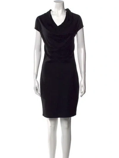 Pre-owned Helmut Lang Cowl Neck Knee-length Dress In Black