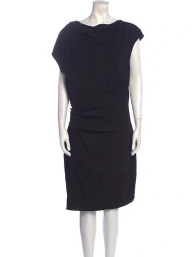 Pre-owned Helmut Lang Cowl Neck Knee-length Dress In Black