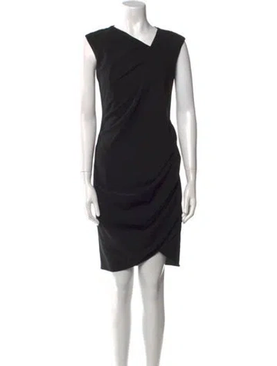 Pre-owned Helmut Lang Cowl Neck Knee-length Dress In Black