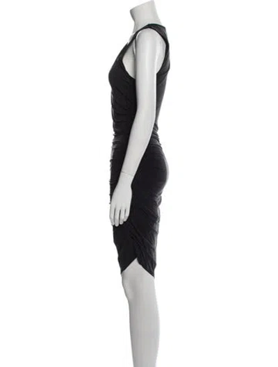 Pre-owned Helmut Lang Cowl Neck Knee-length Dress In Black