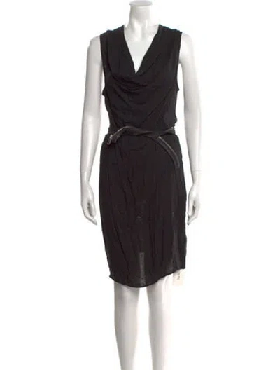 Pre-owned Helmut Lang Cowl Neck Knee-length Dress In Black