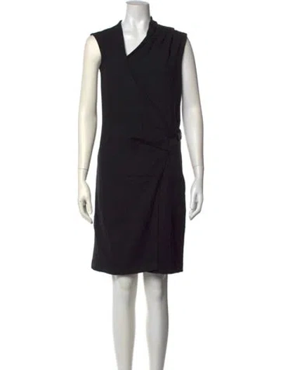 Pre-owned Helmut Lang Cowl Neck Knee-length Dress In Black