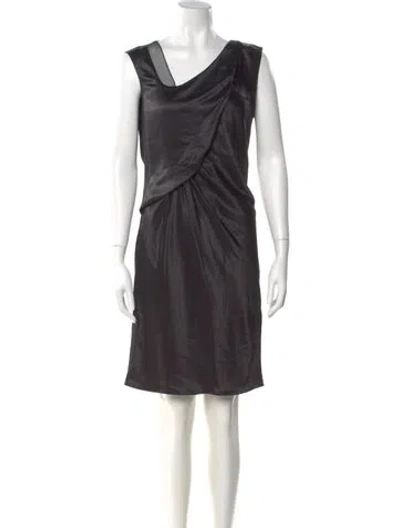 Pre-owned Helmut Lang Cowl Neck Knee-length Dress In Black
