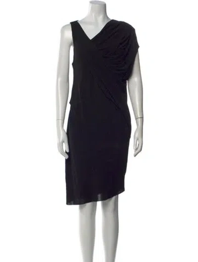Pre-owned Helmut Lang Cowl Neck Knee-length Dress In Black